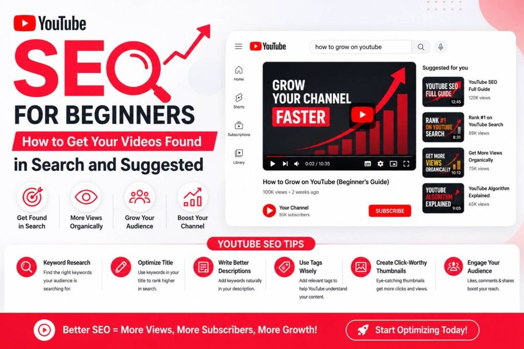 YouTube SEO for Beginners: How to Get Your Videos Found in Search and Suggested